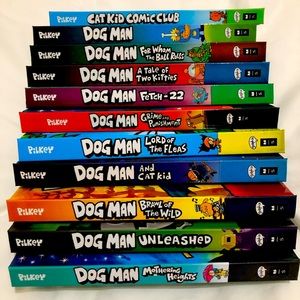 Dog Man Book Collection + Bonus book, Cat Kid Comic Book 📚 🤩